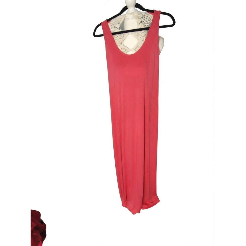 Lovestitch Pink Crochet Lace Back Maxi Dress Sleeveless Boho Summer Medium